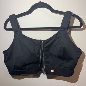 Black Front-Zip Sports Bra SheFit 2 Luxe